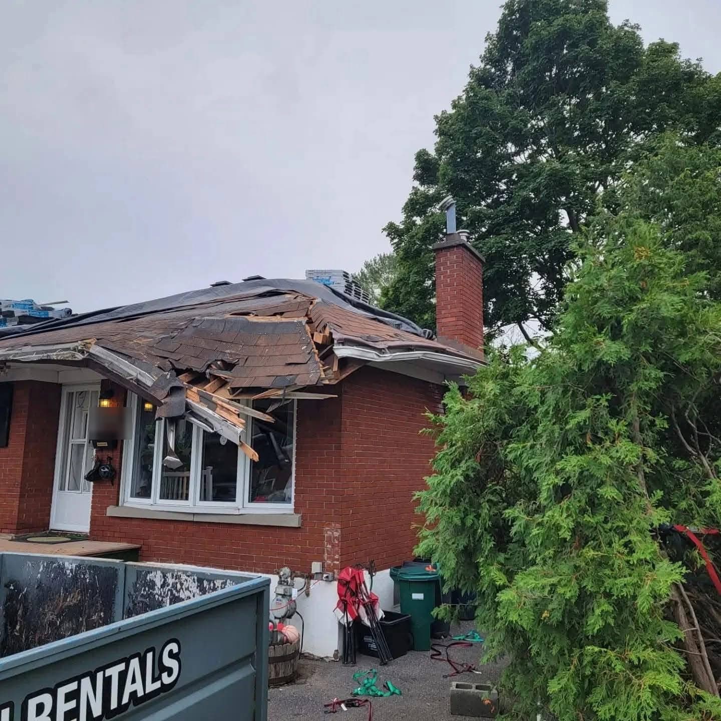 Storm Damage Roof Restoration — before